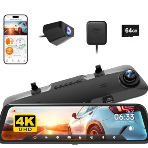 12″ 4K Mirror Dash Cam 2160P Full HD Smart Rear View Camera